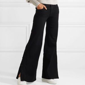 Ena button-embellished mid-rise wide-leg jeans Black, Nili Lotan Jeans, size 28